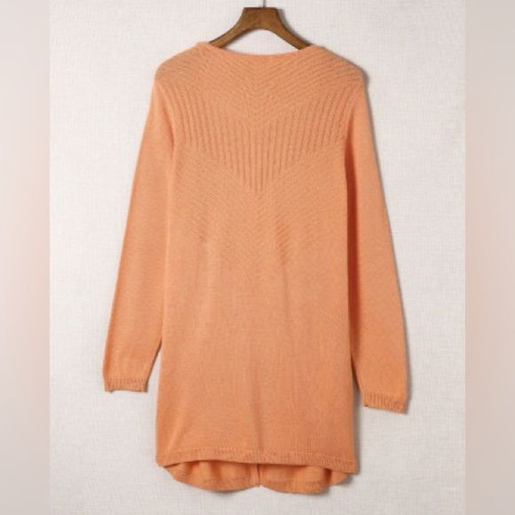 Boutique Brand Ribbed Open Front Knit Cardigan Orange 💗 - Picture 10 of 14